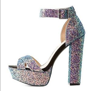 Charlotte Russe Metallic Glitter Platform Heels